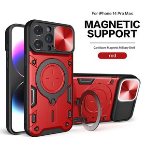 iPhone 15 Slide Camera Lens Phone Cases Call Flashing Kickstand Back Cover Magnetic Military Protector for Apple 15 14 13 12 11 pro max Xs XR 7 7p 8 8plus