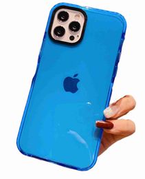 Case de iPhone Case de teléfono de goma suave Coloque de protección de color fluorescente de bisel fluorescente colorido 4NHJH