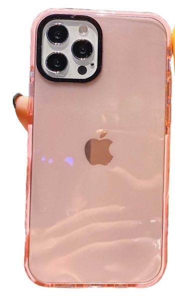 Funda para iPhone Funda de goma suave para teléfono Bisel colorido Funda protectora de color fluorescente anticaída 5MGCY