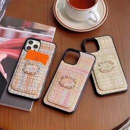 iPhone-hoesje geweven patroon 2C designer telefoonhoesje voor iPhone 15 Pro Max hoesje Kaarthouders Apple iPhone 14 Pro Max 13 Pro 12 11 XS Max XR 14 Plus 15 Plus hoesje Merk mobiele hoes