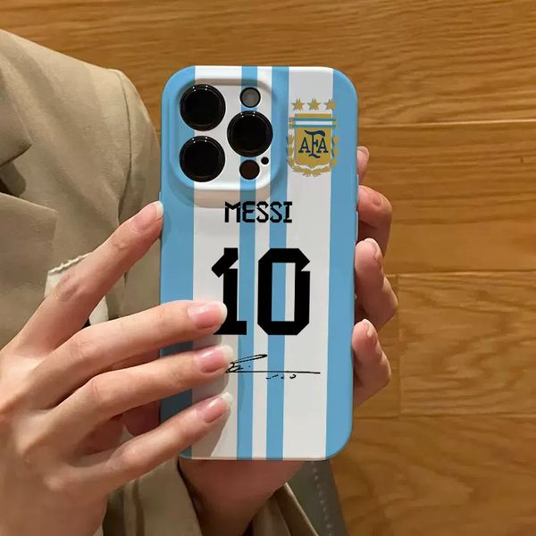 iPhone TPU Soft Case Messis 2024 Versión para iPhone15 Pro Max 14 13 PRO 12 11 XR XS MAX - Portada de teléfonos inteligentes de los fanáticos del fútbol de Argentina