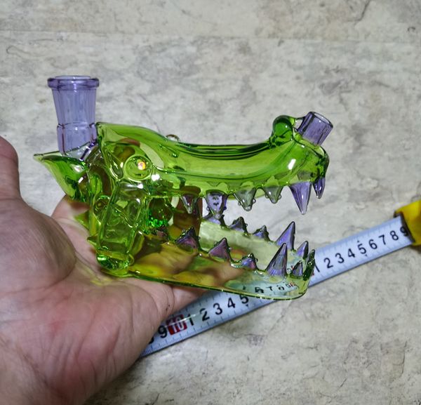 Vintage WOLF HEAD Glass Water Pipe Hookah Bong Dab Oil Rig Pipas de tabaco hechas a mano La mejor calidad Accesorios para fumar pepino