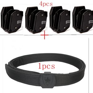 IPSC USPSA IDPA Airsoft Accessoires Hoge snelheid schieten innerlijke buitenriem met 4 x Multi-hoeksnelheid Magazine Pouch Mag Competitie