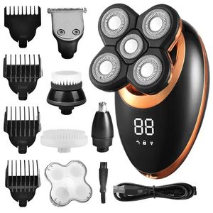 IPX7 Rasoir du rasoir électrique imperméable pour les hommes Trimeuse à cheveux barbe Trimage rechargeable à tête chauve machine à rasage d'écran LCD Kit de toilettage 240411