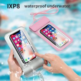 Étui imperméable universel IPX8 pour iPhone 12 11 13 Pro Max xs xs 14 Huawei Xiaomi Samsung Case de téléphone mobile Bag du sac à preuves