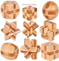 IQ casse-tête Kong Ming Lock 3D en bois entrelacé bavure Puzzles jeu jouet pour adultes enfants OOA39612841815