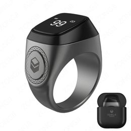 IQIBLA M02 Metal Alloy Tasbih Smart Ring voor moslims Tasbeeh Digital Zikr Counter 5 Gebedstijd Herinnering Bluetooth Waterdicht 240415