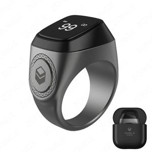 Iqibla M02 Metal Alloy Tasbih Smart Ring pour musulmans tasbeeh numérique Zikr Counter 5 Rappel Time de prière Bluetooth Imageproof 240415