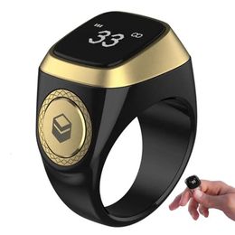 Iqibla Smart Tasbih Tally Counter pour les musulmans Zikr Ring Bluetooth électronique numérique Tasbeeh 5 temps de prière rappel de vibration 231229