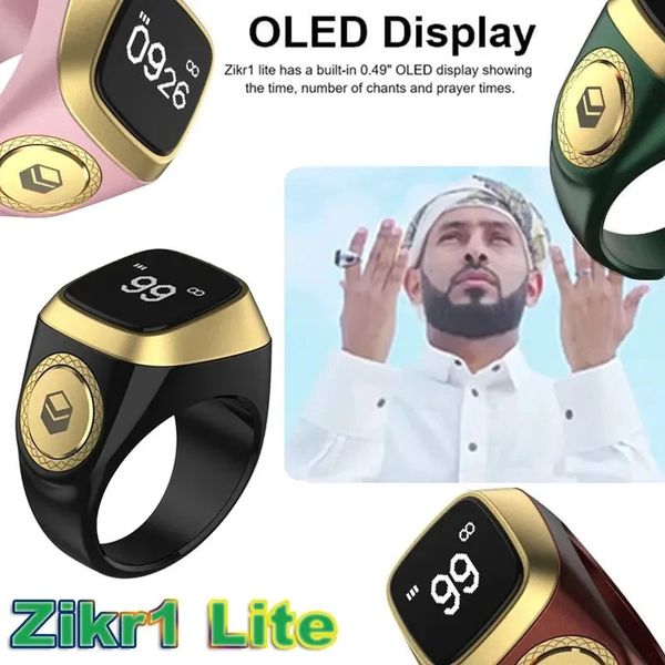 IQibla Zikr1 Lite Smart Tasbih Tally Tally Digital Counter for Muslims Tasbeeh Zikr Ring 5 Prayer Time Vibration Rappel Imperproof 240504