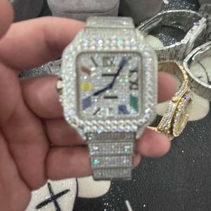 IR16 Diamond Watch Men kijken 904L Fijne stalen riem saffierglaslens waterdicht en zweetdicht CZ diamant y automatische mechanische beweging topfojkzlfj