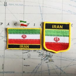 Iran National Flag brodery Patches Badge Bouclier et Pin de forme carrée