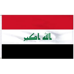 Drapeau de l'irak 3x5 pieds en Polyester imprimé, mouche 90x150 CM, drapeau National de l'irak, drapeaux de bannière de pays IRQ