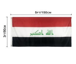 Vlag van Irak 3x5FT 150x90cm Polyester Afdrukken Binnen Buiten Nationale Hangende Vlag Met Messingsdichtingsringen 2961037