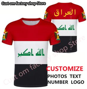 IRAK t-shirt bricolage gratuit sur mesure nom numéro irq t-shirt nation drapeau iq pays république islam arabe arabe imprimer po vêtements 220609