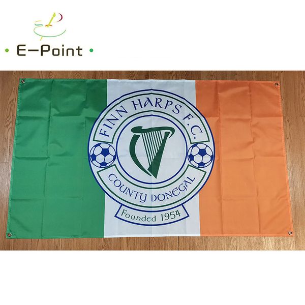 Irlande Finn Harps FC 3 * 5ft (90cm * 150cm) Polyester drapeau Bannière décoration volant maison jardin drapeaux Cadeaux de fête