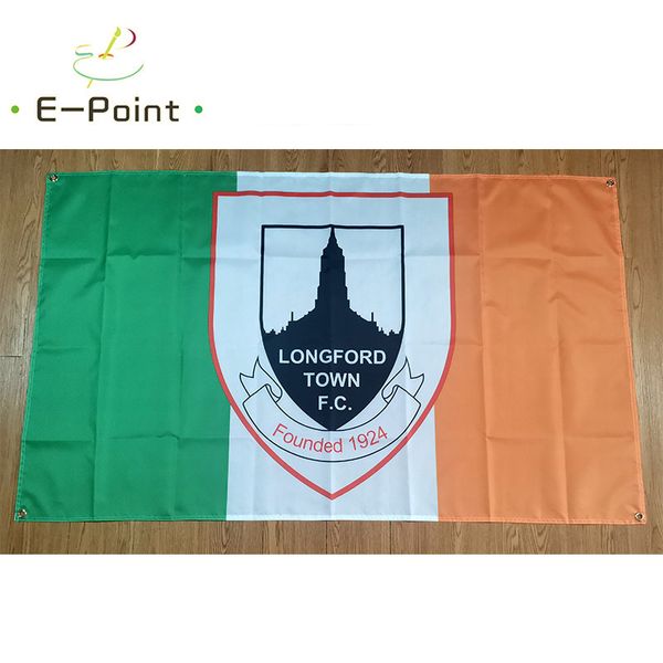 Drapeau de l'irlande Longford Town FC, 3x5 pieds (90x150cm), en Polyester, bannière de décoration volante, drapeaux de jardin de maison, cadeaux de fête