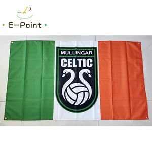 Irlande Mullingar Celtic FC Drapeau 3 * 5ft (90cm * 150cm) Drapeau en polyester Décoration de bannière battant drapeaux de jardin de maison Cadeaux de fête