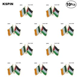 Irlanda Palestina Amistad Pin de solapa Bandera insignia Broche Insignias 10 piezas por lote