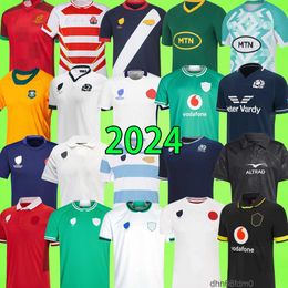 Irlande Ecosse 2024 2025 Rugby Jerseys Afrique Japon France Angleterre Australie Portugal Sud USA Nouvelle-Zélande Fidji MEN KIT chemises T Argentine uniformes 24 25