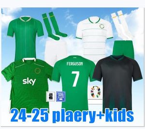 Irlande Soccer Jersey 2024 Euro Cup Kid Kit Robinson Home Away Away 24/25 National Qualifier Special 2025 Football Shirt Green White Obafemi Ferguson Browne Brady