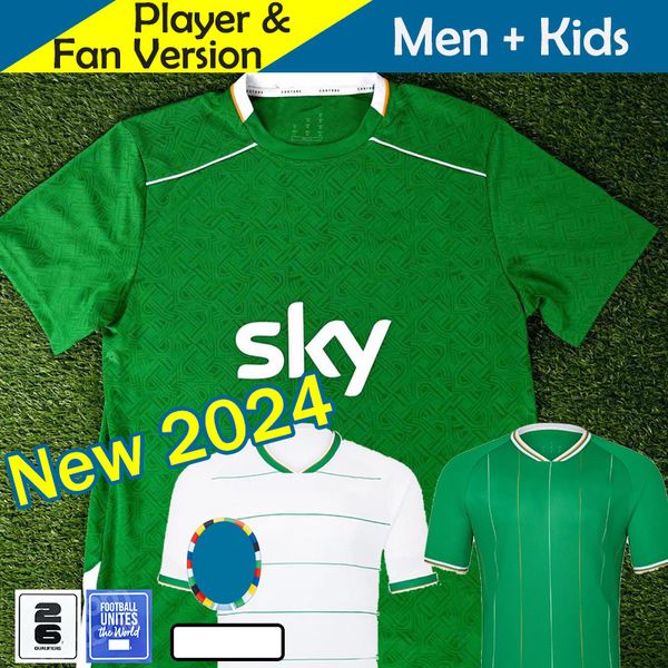 Irlanda Soccer Jersey 2024 Euro Cup Kids Kit Robinson Obafemi Home Away 24/25 Clasificatorio nacional Classy Special 2025 Camiseta de fútbol Verde Blanco FERGUSON999