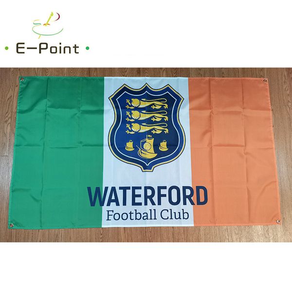 Irlande Waterford FC sur le drapeau de l'Irlande 3 * 5ft (90cm * 150cm) Polyester flagg Bannière décoration volant maison drapeaux de jardin Cadeaux de fête