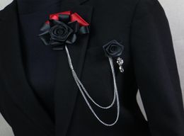 iremiel fait à la main à la main de la rose coréenne glonfrelle noire broche hommes revers badge costume de chemise collier broches accessoires de corsage2620886