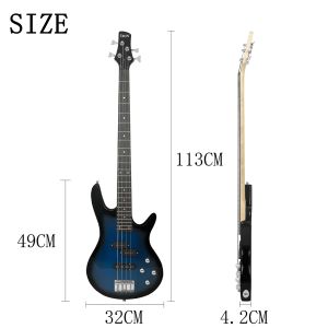 Irin 24 frets bass gitaar 4 strings esdoorn nek elektrische basgitarra met tas versterking tuner riem gitaar onderdelen accessoires