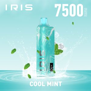 IRIS MO 7500 Rookwolken Wegwerpvape Bladerdeegvapes Wegwerpbladerdeeg E-sigaret met slim scherm 650 mAh Type-C Mesh Coil rijke kleuren