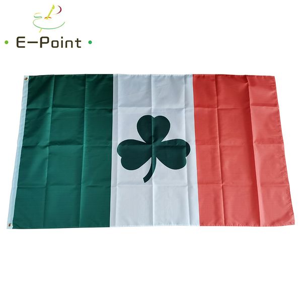 Drapeau irlandais Shamrock 3*5 pieds (90cm x 150cm), bannière en Polyester, décoration volante, drapeau de jardin de maison, cadeaux de fête