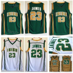 Irish St. Vincent Mary Jersey High School Basketball LeBron James 23 Shirt College for Sport Fans Universit