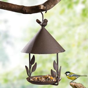 Mangeoire pour oiseaux en fer, imperméable, coupe-vent, Style suspendu, pour divers oiseaux, fournitures d'alimentation, décor de jardin extérieur, 231225