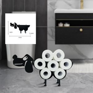 Iron Dog Sheep Roll Holder Leuke Cat Elk Camel Pig Free Staning Toilet Paper Tissue Racks Home Badkamer Decoratie 220617