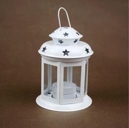 Candelero de cristal de hierro Linterna decorativa de Navidad para decoraciones de boda