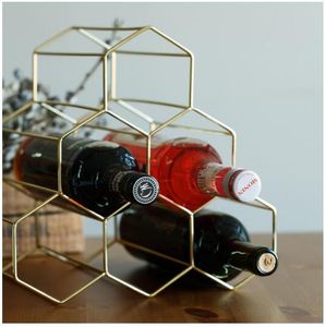 Casiers à bouteilles de vin de raisin en nid d'abeille en fer Autres accessoires de rangement de cuisine Meuble de bar de salon Présentoir de magasin