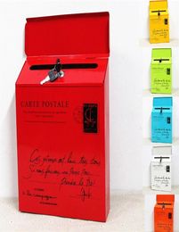 Iron Lock Letter Box Vintage Pastorale wandmontage Mailbox Mail Postbrief krantendoos bucket krant Metal Boxes TP T2001171836180
