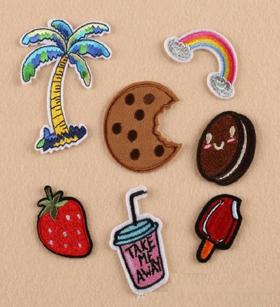 Parches para planchar, parche adhesivo bordado DIY para ropa, insignias de tela, costura, diseño de árbol de galletas de fresa 5670248