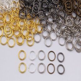 Conectores de anillos abiertos de hierro, accesorios de joyería 5 6 7 8 9 10mm para conectores de joyería, suministros de abalorios, 6 colores para Cho320w