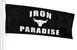 Iron Paradise Flags 3x5 pieds Club de sport extérieur intérieur personnalisé 3X5 pieds en polyester imprimé double couture avec œillets en laiton 4424531