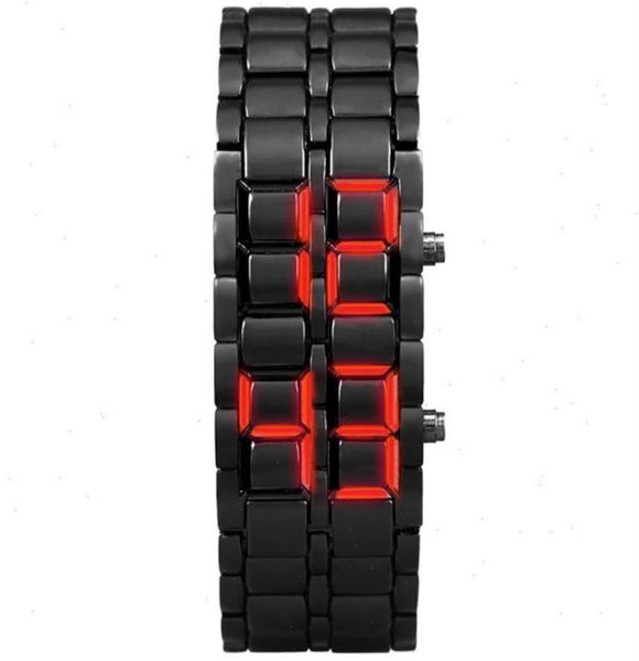 Iron Samurai Metal Bracelet Lava Watch LED Digital Watches Hour Men Women Mens Top Brand E270N7959121