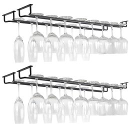 IJzeren muur mount wijnglas opknoping houder goblet stemware opslag organizer rack wijnglas opslag keuken bar accessoires 211110