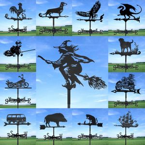 Iron Wheatervane Silhouette Art Black Metal Farm Farm Wind Wind Outdoors Decorations Garden For Roof Yard Building 240409