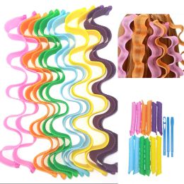 Irons 12pcs Magic Hair Curlers Rollers Wave Wave Curls Styling Kit, Hairless Hair Curler For Women Girl's, No Heat Curlers pour les cheveux longs