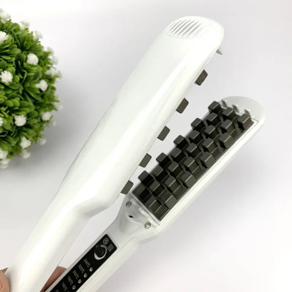 Irons 3D Grille Cheveux Sertisseur Volumateur Céramique Professionnel Cheveux Moelleux Ondulé Bigoudi Fer Plat Maïs Attelle De Cheveux Perm 5 Températures