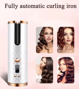 Planchas para rizar el cabello automático, plancha inalámbrica para prensar el cabello, rizador de cabello portátil, rizador de cabello recargable por USB, herramienta para rizos y ondas para mujer