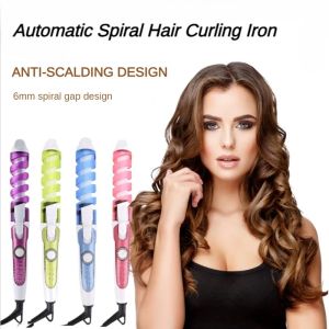 Irons cheveux en spirale automatique Curling Iron Wave Hair Stick Spiral Céramique Dry Wet Durable SAFALIQUE ANTISCALD CHELSING STYLING TOLL