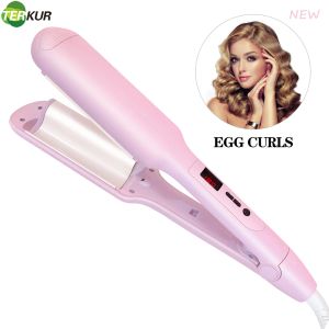 Ijzers Eierkrullen Haar Krultang LED Wave Wand Keramische Professionele 110240V Curler Roller Corrugation Waver Styling Tools