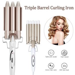 Coiffures à coiffure Triple Barrel Curling Fer Céramique Curling Hair Waver Flat Flat Curly Coiffer Cermer Salon Hair Styling Tool