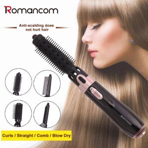 Fers sèche-cheveux brosse à Air chaud 4 en 1 bigoudi lisseur peigne boucles à ions négatifs outils de coiffure brosse sèche-cheveux électrique